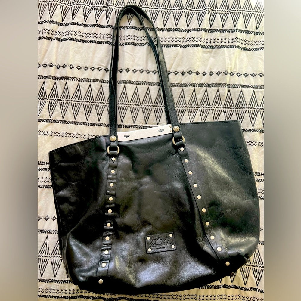 PATRICIA NASH Black Leather Tote